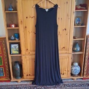 NWT J. Jill Navy Blue Slub Knit Sleeveless Tank Dress Size Large Tall